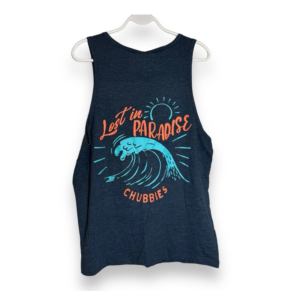 Men’s Chubbies The Giant Wave Tank Top Blue NWT Size Small