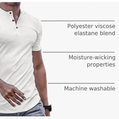 New JMIERR Muscle Slim Henley Shirt Men’s SIZE M Longline T-Shirt