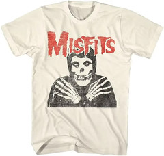 Misfits Punk Style T shirt Retro Street Skull Pattern Vintage T-shirt