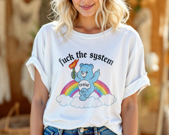 esist with Love Care Bear T-Shirt – Positive Activism Retro Rainbow Tee A498