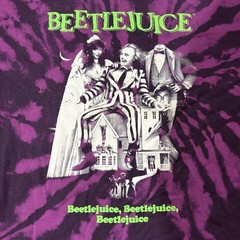 Beetlejuice Movie Tie Dye Purple Adult Size Large Short Sleeve Graphic T-Shirt