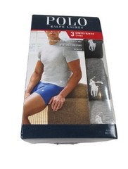 3 PACK POLO RALPH LAUREN STRETCH SLIM FIT COTTON GRAY BEIGE CREW NECK T SHIRTS