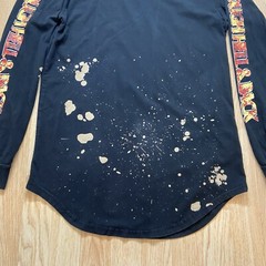 Civil Regime Through Hell & Back Long Sleeve T Shirt Mens SZ M Black Bleach Wash