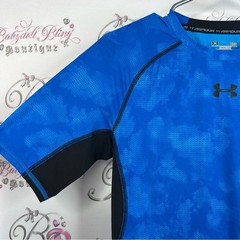 Under armour tshirt compression heat gear Men’s Blue and Black Short Sleeve Tee