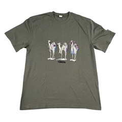 Turkiye Turkey T-Shirt Olive Green Embroidered Camels Shirt Sz XL