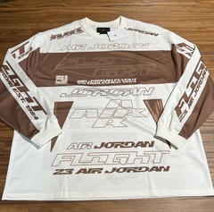 Nike Men’s Size XXL Air Jordan MJ MVP AOP LS TOP SAIL Tee Shirt Brown FV7239-133