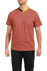 Scuderia Ferrari Men “Allover” Logo V-Neck Short Sleeve T-Shirt US 2XL IT 56