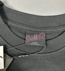 Swag Golf Tee T-Shirt Waving Bills Graphic Print Medium Black 100% Cotton $98