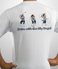 Drive w/ Dog British Open Golf Swing Big Dogs Tee Shirt White 4X 5X 6X Cotton