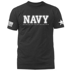 Navy Military Patriotic US Flag Veteran Graphic T-shirt