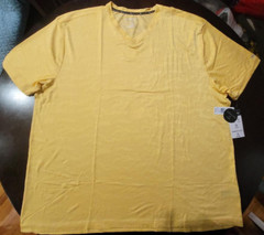 Kenneth Cole Active Short Sleeve V Neck Shirt Size 3XL Solar Flare Yellow NWT
