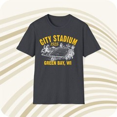 Throwbackmax City Stadium 1925 Classic Cut Football T-Shirt – Green Bay Packers