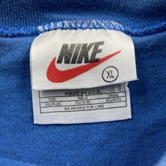 Vintage Nike T Shirt Youth XL 18-20 Blue Spellout Swoosh Made In USA
