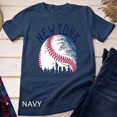 Vintage Downtown New York City Skyline Baseball Lover Gift Unisex T-shirt