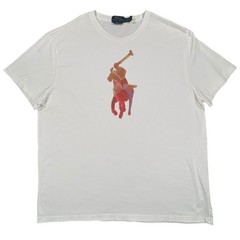 Polo Ralph Lauren Big Pony Patchwork T-Shirt Mens XL White Classic Preppy Tee