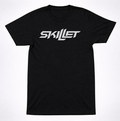 Skillet Text Logo T-Shirt Black Silver Christian Rock Hard Rock Band Tee
