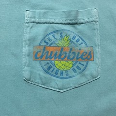 Chubbies Tee Men’s T Shirt Size M Turquoise Short Sleeve Sky’s Out Thighs Out