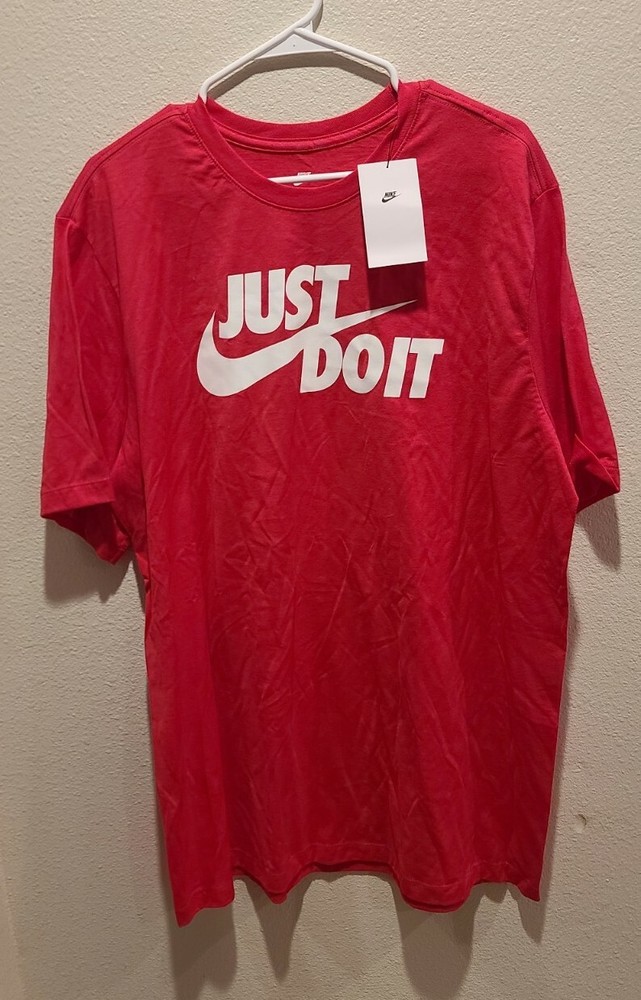 Nike S/S JUST DO IT SWOOSH T-SHIRT PINK/WHITE AR5006 Tall New w/Tags Choose Size