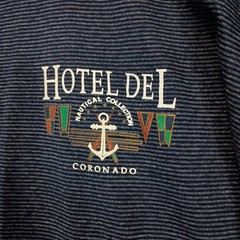 Vintage Hotel Del Coronado Shirt XL ADULT Nautical Collection Striped CAL CRU