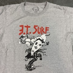 ET Surf T Shirt Youth Large Gray Grunge Punk Beach Preowned