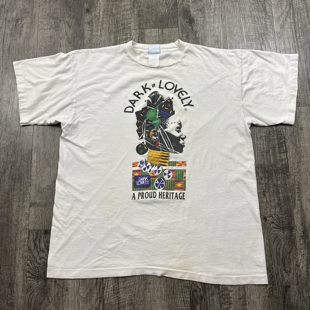 Vintage Dark Lovely A Proud Heritage African Pride Tee T Shirt XL