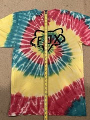 Fox Racing Men’s Medium Tie-Dye T-Shirt Graphic Motocross Tee Rainbow