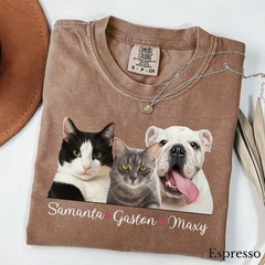 Personalized Pet Photo Comfort Tee Custom Dog Cat Lover