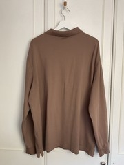 Charles Tyrwhitt Long Sleeve Polo Shirt Mens Size 2XL Light Brown Cotton Jersey