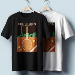 French Open Tennis Court T-Shirt – Iconic Style Graphic | Unisex Heavy Cotton