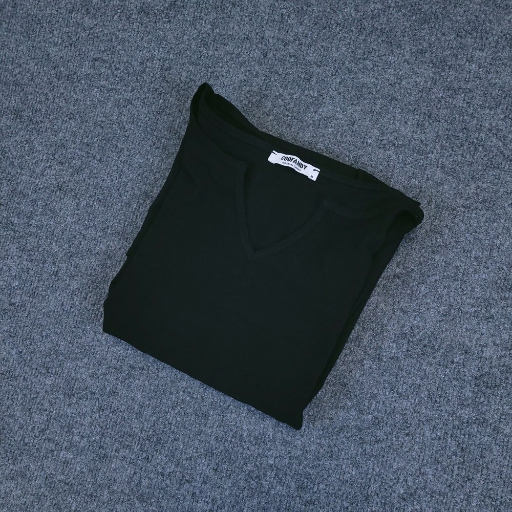 Coofandy Shirt Mens Medium Unique Designer Neckline Long Sleeve