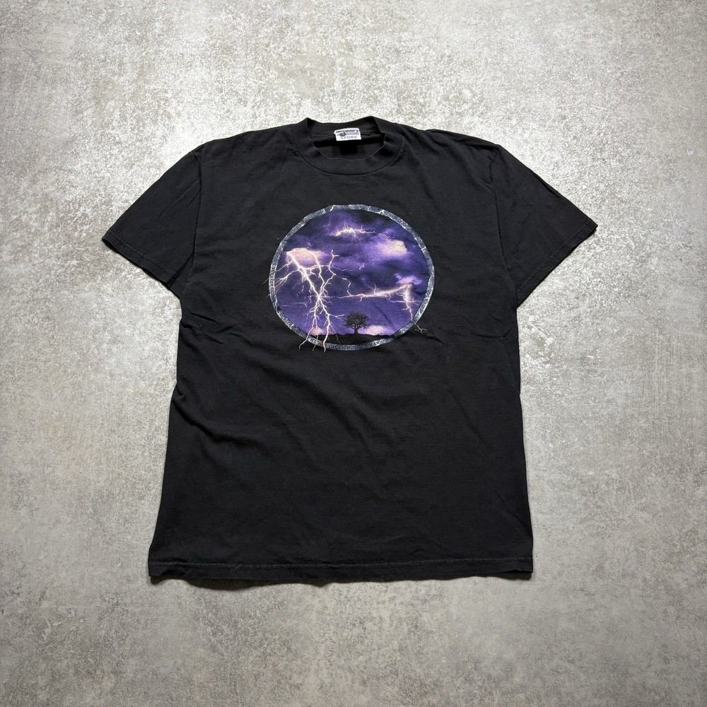 Vintage 90s Discovery Channel Store Lightbing Bolt Thunder Tshirt Size L