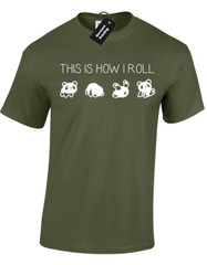 THIS IS HOW I PANDA ROLL MENS T SHIRT JOKE CUTE ANIMAL FASHION FUNNY NOVELTY TOP