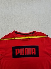 Puma Red Cotton Short Sleeve Crew Neck T-Shirt Mens S