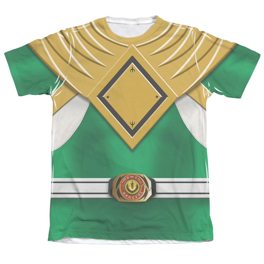POWER RANGERS GREEN RANGER COSTUME FRONT Print Licensed Men’s Tee Shirt SM-2XL