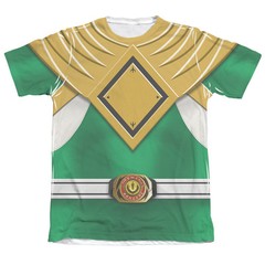 POWER RANGERS GREEN RANGER COSTUME FRONT Print Licensed Men’s Tee Shirt SM-2XL