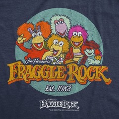 Mens Funny T Shirts Fraggle Rock Logo Retro Jim Henson Tee For Men