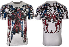 Xtreme Couture By Affliction Men’s T-Shirt COUTURE PATRIOT White Skull Biker S-5