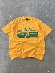 Hellstar Studios Path To Paradise Jesus Tee Golden Yellow Green Print Cross New