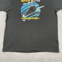 Vtg FOTL Adult XL Black Shirt SSN 594 Class Nuclear Powered Submarine 1991 USA