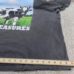 Pleasures Graphic T Shirt Mens XL Black Cow Print Streetwear (see photo for flaw