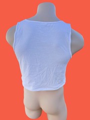 Tom Of Finland art BOTTOM custom embroidery mens white cotton Crop tank top
