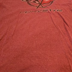 Corvette T-Shirt Mens Large Red GM Chevrolet Official License Race Flag Retro