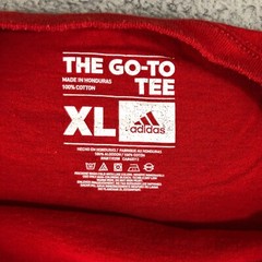 Adidas Shirt Mens Extra Large Red Solid Graphic Basketball Minimal The To-Go Tee