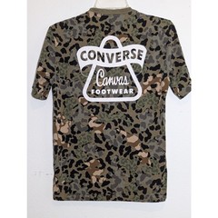 Converse Short Sleeve Camo Print Double Sided Crewneck Graphic Tee XS