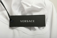 Versace Men’s White Gold Medusa Print V-Neck T-Shirt Versace sz 8 US 2XL IT 56
