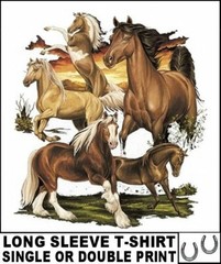 BEAUTIFUL PALOMINO PAINT ARAB MORGAN SHIRE DRAFT HORSE LONG SLEEVE T-SHIRT W310