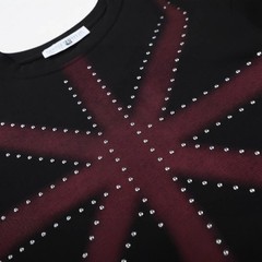 Oversized Studded Union Jack Graphic Tee Goth Punk Streetwear Shirt