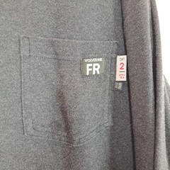 Wolverine FR Flame Resistant T-Shirt Mens XL Gray Long Sleeve Pocket NFPA 2112
