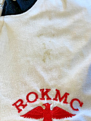 Rare Vintage Embroidered ROK Korean Marine Corps Recon Zipper Front Shirt -White