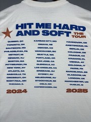 Billie Eilish Hit Me Hard And Soft Tour City Music Tee T Shirt 2024 2025 Sz XL